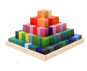 발도르프 원목 교구 큐브 블럭 세트 자연 놀이